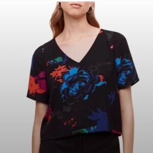 Aritzia Babaton Randy Blouse Floral (Size Medium)